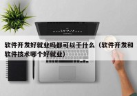软件开发好就业吗都可以干什么（软件开发和软件技术哪个好就业）