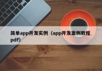 简单app开发实例（app开发案例教程 pdf）