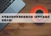 大专面试软件开发的自我介绍（软件行业面试自我介绍）