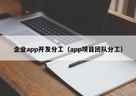 企业app开发分工（app项目团队分工）